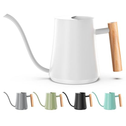 Green Moon 1L/35oz Metal Watering Can Indoor with Long Spout, White - color: White