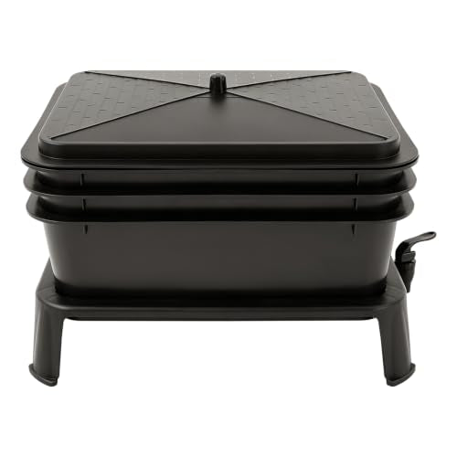Worm Composting Bin 3-Layer Stackable Outdoor Composter for Kitchen Scraps