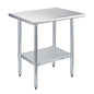 Profeeshaw Stainless Steel Prep Table 24''x30'' NSF Commercial Workbench - color: No Backsplash, size: 24''x30''