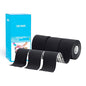 OK TAPE Kinesiology Tape (3 Pack) Latex Free Cotton Uncut 2in x 16.4ft - color: Black, size: 3 Rolls