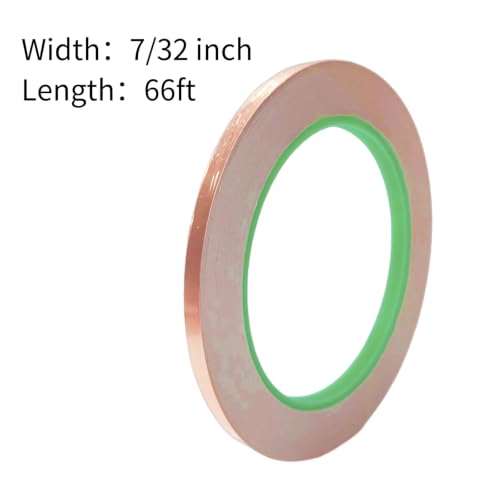 Double-Sided Conductive Copper Foil Tape 7/32" X 66Ft, 2 Mil，5-Pack - size: 7/32 inch*2mil*66ft-5
