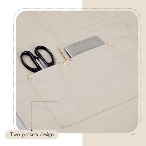 Crossback Pottery Apron Split Leg, Adjustable Straps - color: Beige