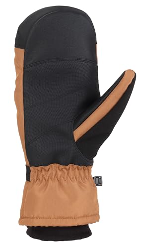 Carhartt Men's Waterproof Insulated Knit Cuff Mitten - color: Brown/Black, size: XX-Large