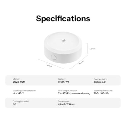 SONOFF SNZB-02M AirGuard TH Pressure Zigbee Temperature Humidity Sensor