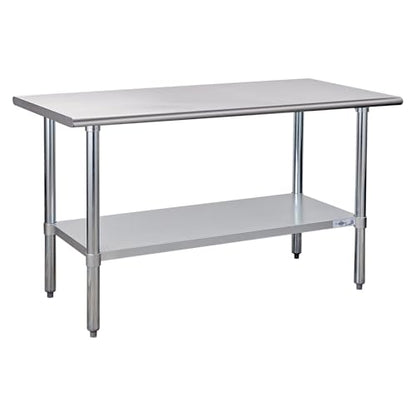 Profeeshaw Stainless Steel Prep Table 24''x60'' NSF Commercial Workbench - color: No Backsplash, size: 24''x60''