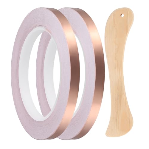 2pcs Copper Foil Tape 0.39" x82FT Single Conductive Adhesive Tape - size: 0.39 Inch x 82 FT