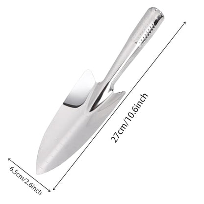 Stainless Steel Hand Trowel, Rustproof Heavy Duty Measuring Garden Shovel - color: Narrow Graduated Spatula