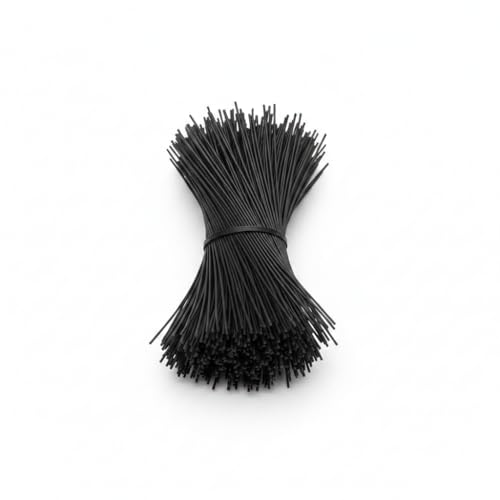Iron Core Cable Ties 100 Pcs 7.8 Inches Black,Reusable Wire Twist Ties for Household Garden Office Cords Organizing (100Pcs, Black)