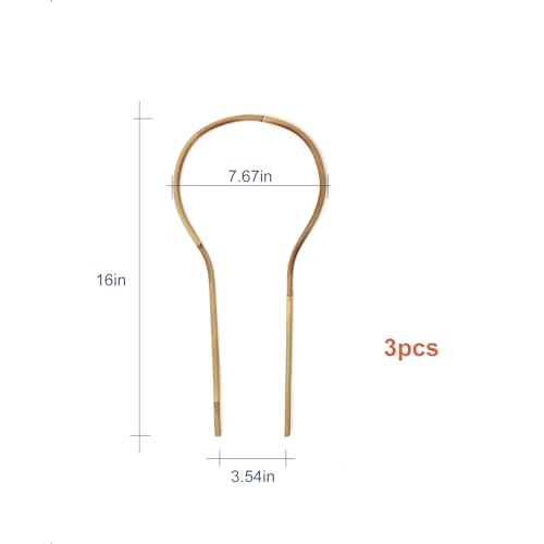 COLOtime 3Pack Small Plant Trellis Bamboo Trellis for Indoor Potted Plants - size: Round shaped, 3 Pack