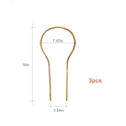 COLOtime 3Pack Small Plant Trellis Bamboo Trellis for Indoor Potted Plants - size: Round shaped, 3 Pack