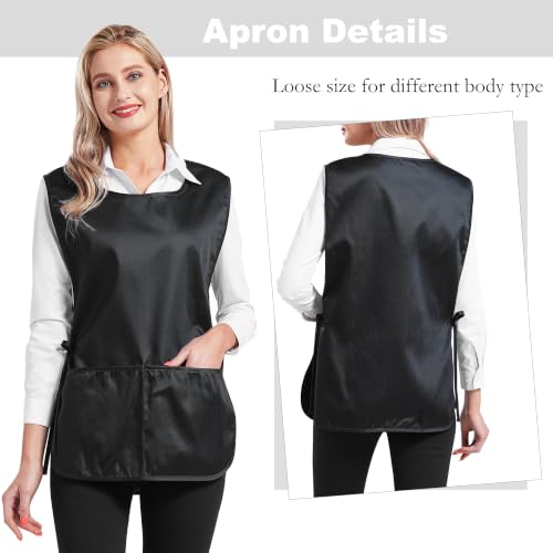 Nanxson Unisex 2 Pack Cobbler Apron with Pocket,Smock Apron with Side Ties - color: Black