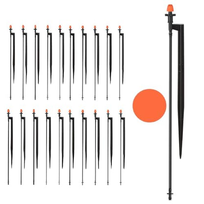 360 Degree Drip Sprinkler Heads: Drip Emitters with 12" Stake, 20 Pack - color: 20pcs 360° Micro Sprinkler Heads