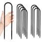 Anothera 8 Pack Steel Rebar Stakes, 12 Inch Heavy Duty U Hook Metal Stake - color: U-Hook, size: 8pcs