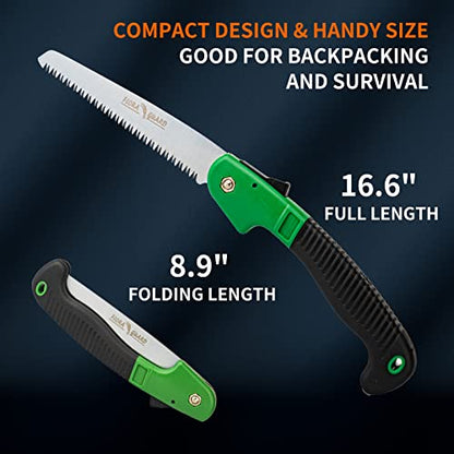 FLORA GUARD 7.7-Inch Folding Hand Saw - color: Green, size: 7.7 Inch