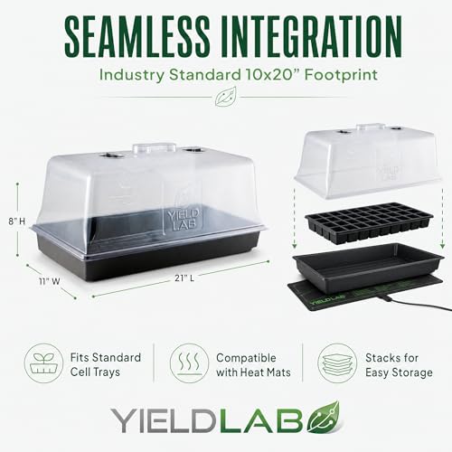 10x20 Humidity Dome with Plant Propagation Trays - 10 Pack Clone - size: 10 Trays + 10 Domes