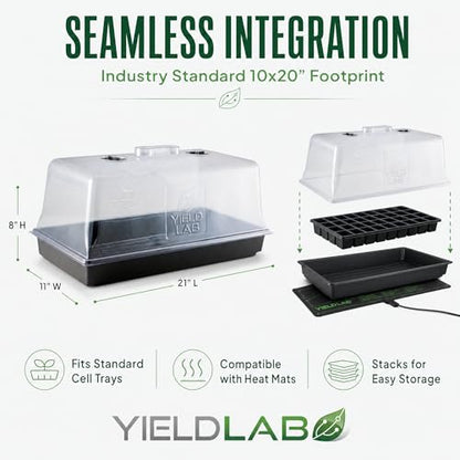 10x20 Humidity Dome with Plant Propagation Trays - 10 Pack Clone - size: 10 Trays + 10 Domes