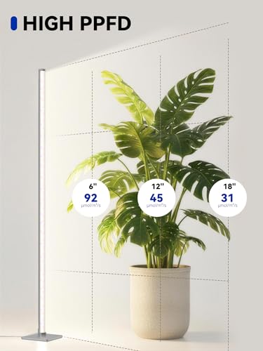 GLOWRIUM Vertical Grow Light for Indoor Plants, 60in LED Standing Lamp - size: 60 IN(Silver)