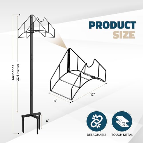 Utopia Home Freestanding Garden Hose Holder, 150 ft, Black