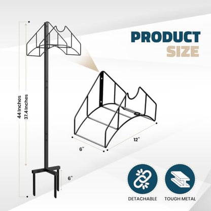 Utopia Home Freestanding Garden Hose Holder, 150 ft, Black