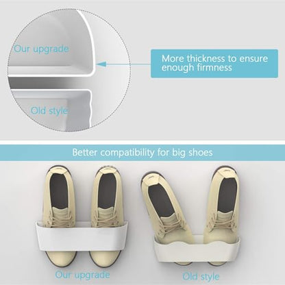 6Pack Wall Shoe Rack, Adhesive or Screw Mount for RV, White - color: SM03-White-6