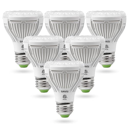 SANSI LED Grow Light Bulbs 6-Pack, 10W Full Spectrum, E26 Base, 4000K - size: 6 Pack