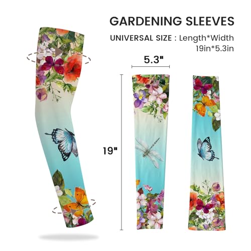YPHCDO Gardening Sleeves for Women Sun Protection Cooling Arm Sleeves - color: Blue Purple