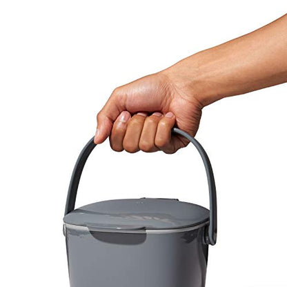 OXO Good Grips Easy-Clean Compost Bin, 0.75 Gal, Charcoal - color: Charcoal, size: 0.75 Gallon