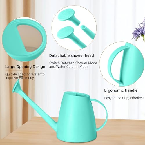Plastic Watering Can - for Home Plant Garden - 1/2 Gallon - SkyBlue - color: Turquoise