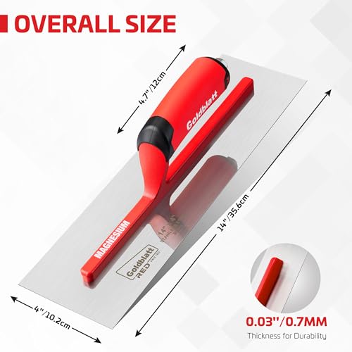 Goldblatt RED 14" x 4" Stainless Steel Finishing Trowel - size: 14" SS