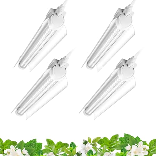 Barrina T8 Grow Lights for Indoor Plants, 5000K Full Spectrum, 1FT, 4 Packs - color: White, size: 1ft-4 Packs