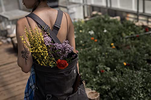 Barebones Harvesting and Gathering Bag - Foraging, Harvest and Fruit Picking Bag with Convertible Straps - Water-Resistant Waxed Canvas Gardening Tool(Slate Gray) - color: Slate Gray