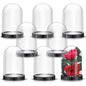 Zhengmy 4 Pcs Plastic Dome with Base Cloche for Craft Clear Display Case
