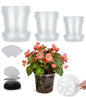 15-Pack Clear Nursery Pots with Saucers (3/4/5 Inch) - color: Pots+ Saucers, size: 3/4/5"-15 sets
