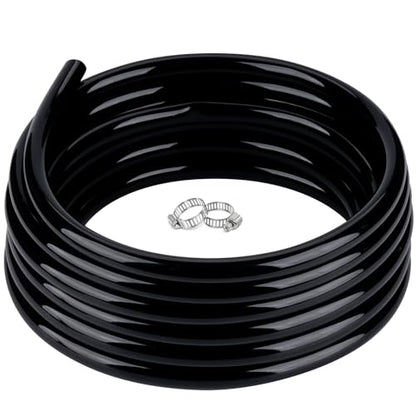 1/4" id - 100ft Black Vinyl Tubing Flexible PVC Irrigation Hose & 2 Clamps - size: 1/4" ID, style: 100 Feet