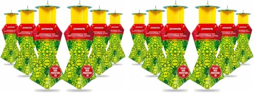 Catchmaster Japanese Beetle Traps w/Rain-Proof Cap 12-Pack & Dual Lure, Beetle Bag Trap, Hanging Beetle Catcher, Pest Control for Backyard & Garden, Plants, Trees, Vegetables & Flowers - size: 12-Pack with Lids