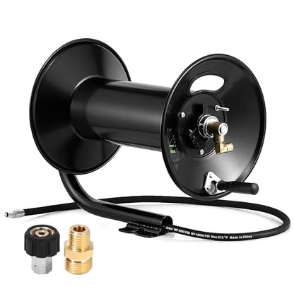 M MINGLE Pressure Washer Hose Reel 300ft x 3/8" / 500ft x 1/4", 4000 PSI - size: 300FT