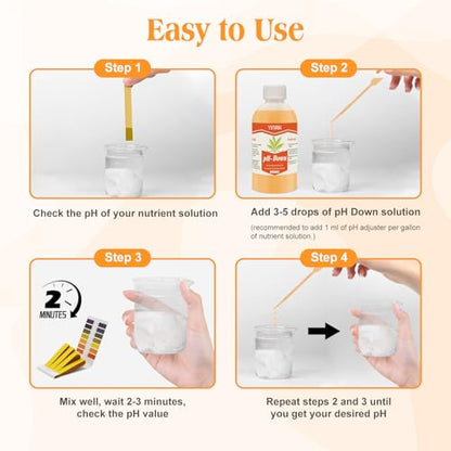 General Hydroponics pH Down Liquid, pH Control Liquid Decreases pH Levels - color: Orange pH Down