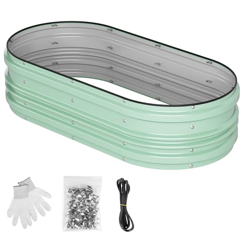 WORKPRO 4x2x1ft Galvanized Raised Garden Bed Set - color: Light Green, size: 4x2x1ft