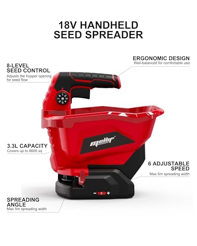 Cordless Handheld Seed Spreader Compatible with Milwaukee 18V Battery