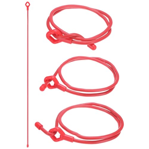 M METERXITY 4-Pack Adjustable Plant Ties, 24inch/61cm Silicone Flexible Multi-Function Sturdy Garden Twist Tie for Plant Support/Tree/Shrub/Vine, Reusable Support Twine [Red] - color: Red, size: 24inch/61cm