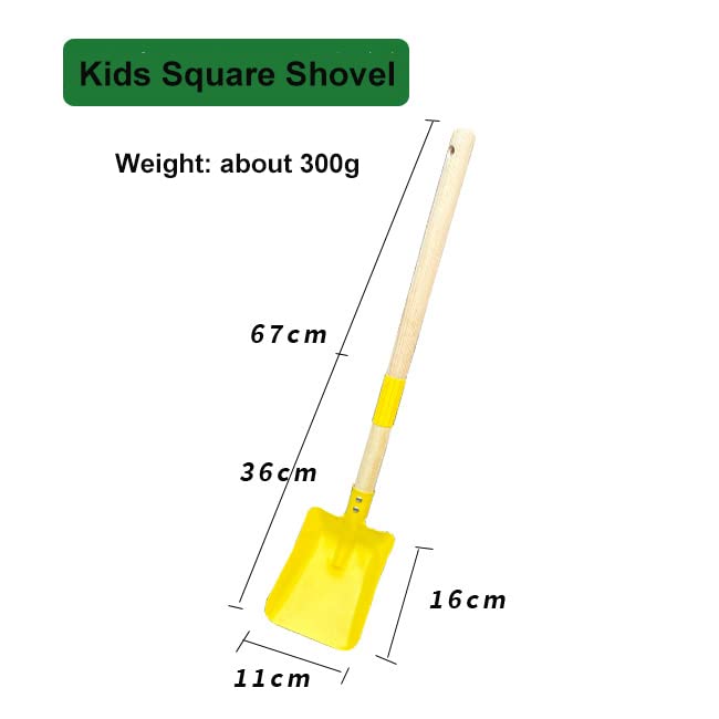 Small Garden Shovel-Kid's Size Wooden Handle Metal Head Shovel (Yellow) - color: Yellow