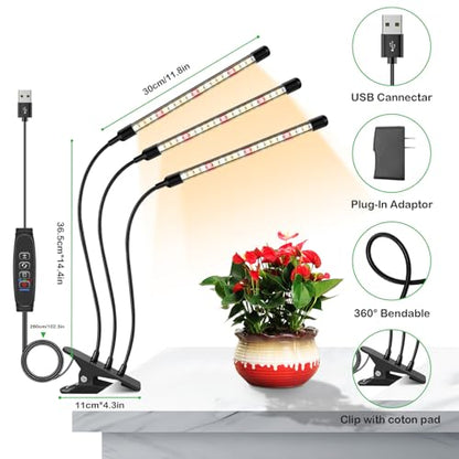Clip Grow Lights for Indoor Plants, Full Spectrum Plant Lights - size: 1 Pack