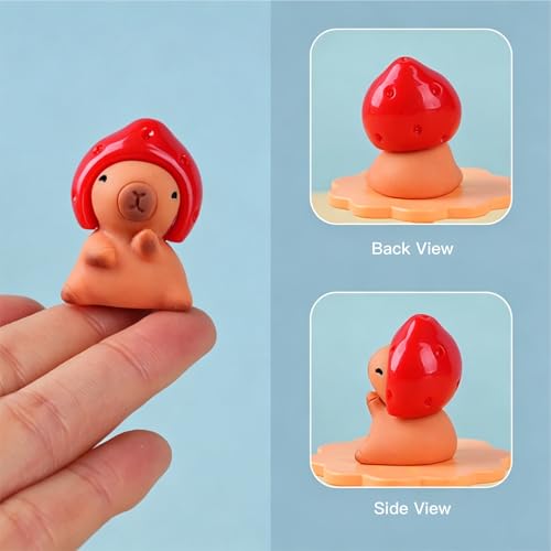 shixinhui 24Pcs Mini Resin Capybara Figures, Tiny Animal Figurines to Hide - color: Fruit Hat Capybara 24pcs