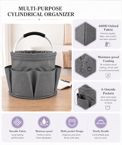 Garden Tool Organizer Tote with Non-Slip Handle – 4.5-Gallon Water - color: Gray