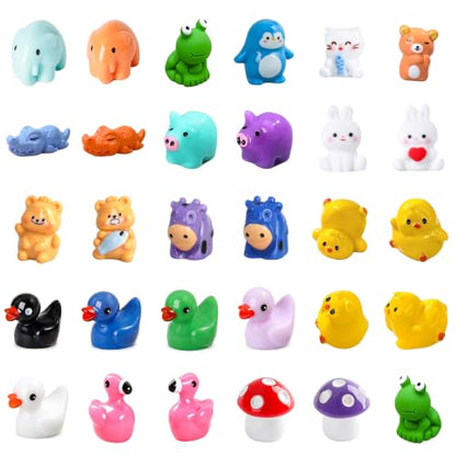 Zerobe Miniature Resin Animal Sets: Tiny Collectible Figurine Bulk Pack (30pcs) - color: 30pcs