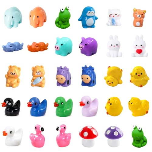 Zerobe Miniature Resin Animal Sets: Tiny Collectible Figurine Bulk Pack (30pcs) - color: 30pcs