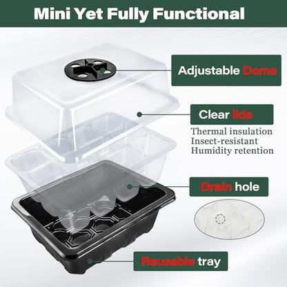 ZeeDix 6 Set Seed Starter Tray Kits with 90 Pack Coco Coir Pellets - color: 6 Set
