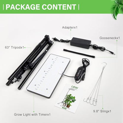 LBW Grow Lights for Indoor Plants, 214 LEDs Full Spectrum Plant Grow Light - size: 1-Head