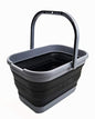 SAMMART 12L (3.17 Gallon) Collapsible Rectangular Handy Bucket (1, Grey/Black) - color: Grey/Black
