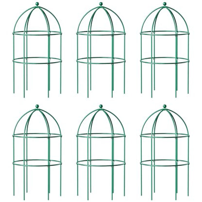 DoCred 6 Pack Peony Cage, 15.7" x 31.5" Metal Plant Support Garden Trellis - color: Green, size: 31.5"H x 15.7"W/6PC